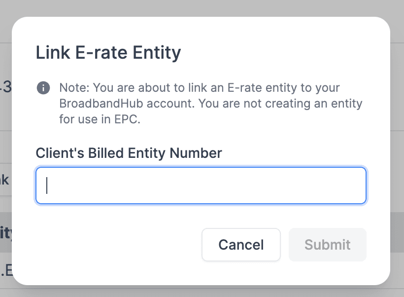 Manage client list in E-rate settings